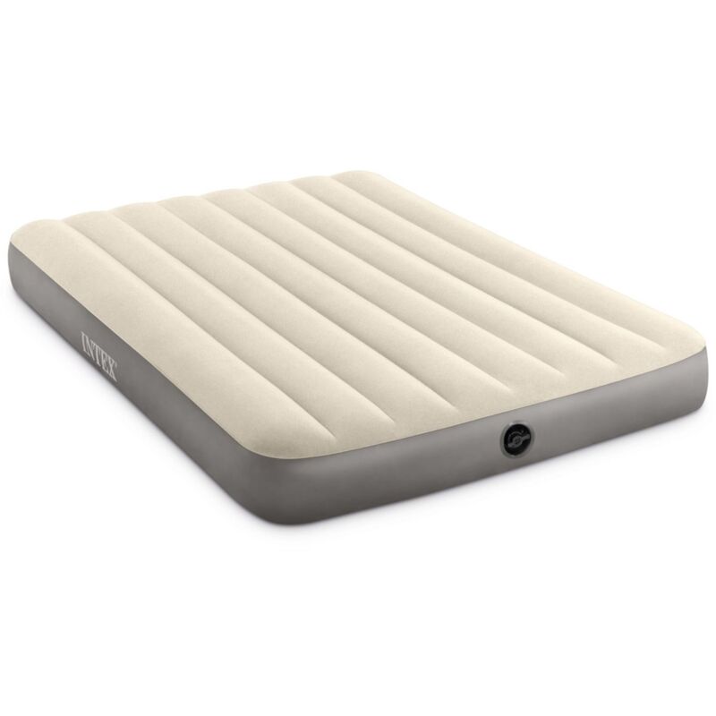 foto del prodotto intex 64102 materasso gonfiabile piazza e mezza dura beam single high, pvc, crema, 137x191x25 cm