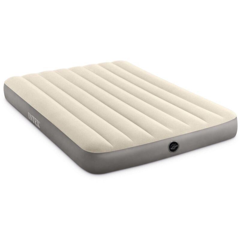 foto del prodotto intex 64103 materasso gonfiabile matrimoniale dura beam single high, pvc, crema, 152x203x25 cm