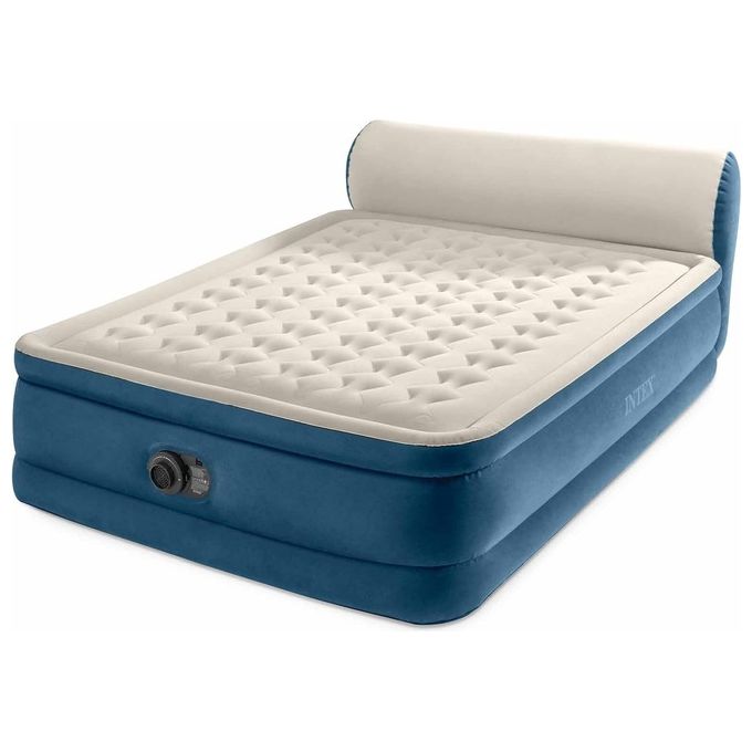 foto del prodotto intex 64460nd - materasso gonfiabile matrimoniale silkybed con testiera e pompa elettrica integrata, 229x152x79 cm