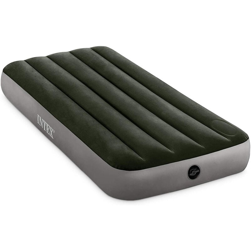 foto del prodotto intex 64761 materasso gonfiabile dura beam downy singolo con pompa a pedale, pvc, multicolore, 99x191x25 cm