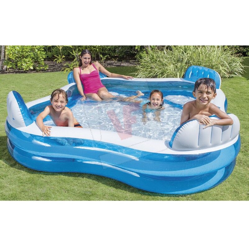 foto del prodotto intex gonfiabile piscina quadra family 4 sedili cm. 229x229x66h