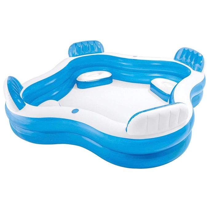 foto del prodotto intex inflatable swim center family lounge multi color piscina familiare gonfiabile misure 90 x 90 x 26 pollici con sedili