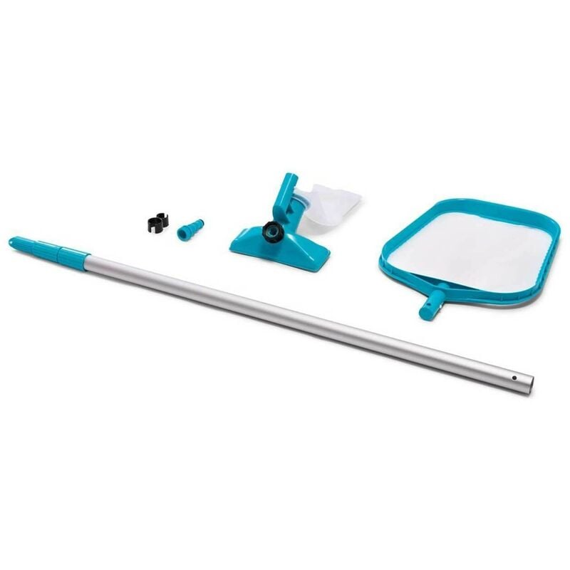 foto del prodotto intex kit pulizia piscina fuori terra fondo asta spazzola aspirante retino acqua