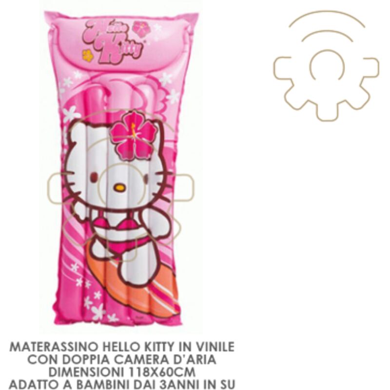 foto del prodotto intex materassino gonfiabile hello kitty cm 118 x 60 per bambini mare piscina