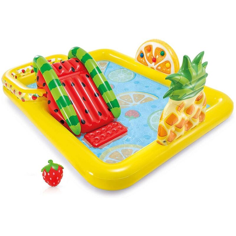 foto del prodotto intex piscina con scivolo parco giochi per bambini gonfiabile frutta con palline