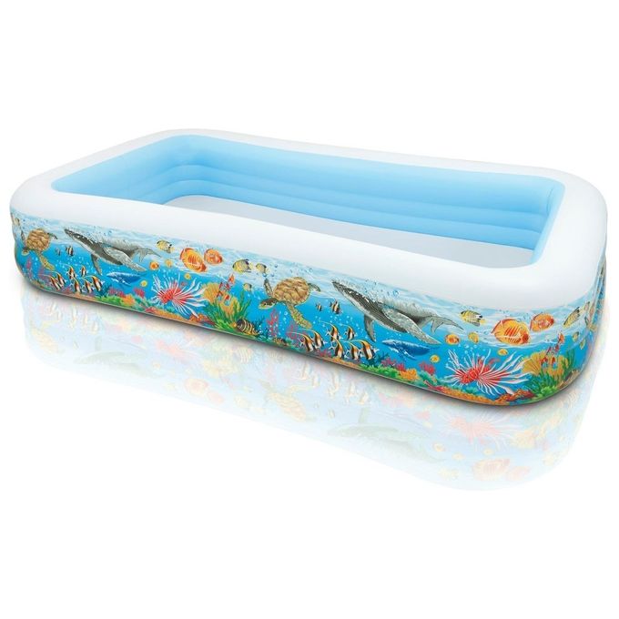 foto del prodotto intex piscina family pesci colore bianco fantasia marino 305x183x56 cm 58485