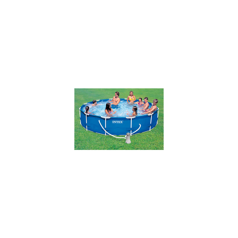 foto del prodotto intex piscina fuoriterra frame con telaio tonda cm. 305x76h con pompa
