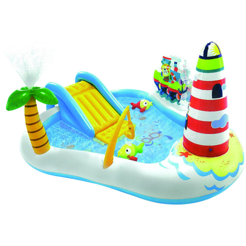 foto del prodotto intex piscina gonfiabile fishing fun play center 3 anni cm.218x188x99h. peso kg.4,350 art.57162 