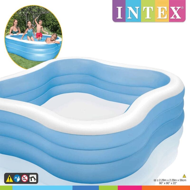 foto del prodotto intex piscina gonfiabile swim center beach wave 229x229x56 cm 57495np
