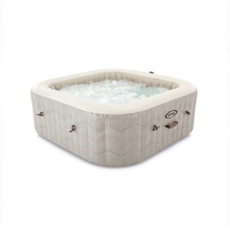 foto del prodotto intex piscina idromassaggio gonfiabile chevron deluxe marrone effetto rigato 6 persone 196x196x71 cm cod. 28472np