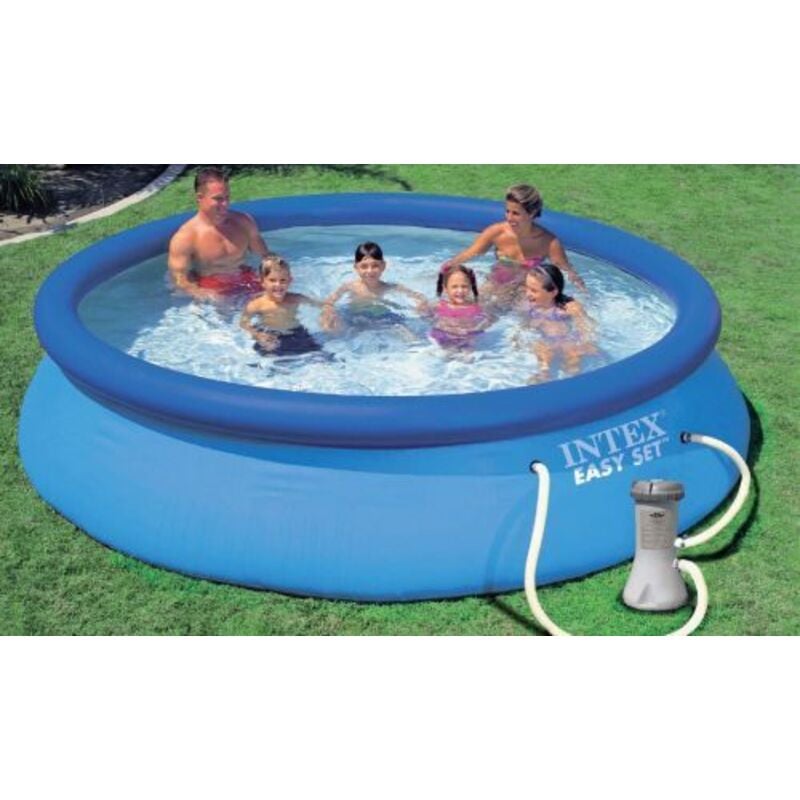 foto del prodotto intex piscina rotonda 366x76 fuoriterra autoportante pompa filtro a cartuccia