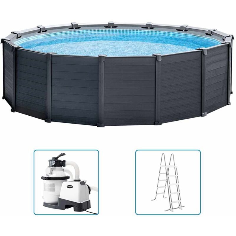 foto del prodotto intex set piscina fuori terra graphite gray panel 478x124 cm