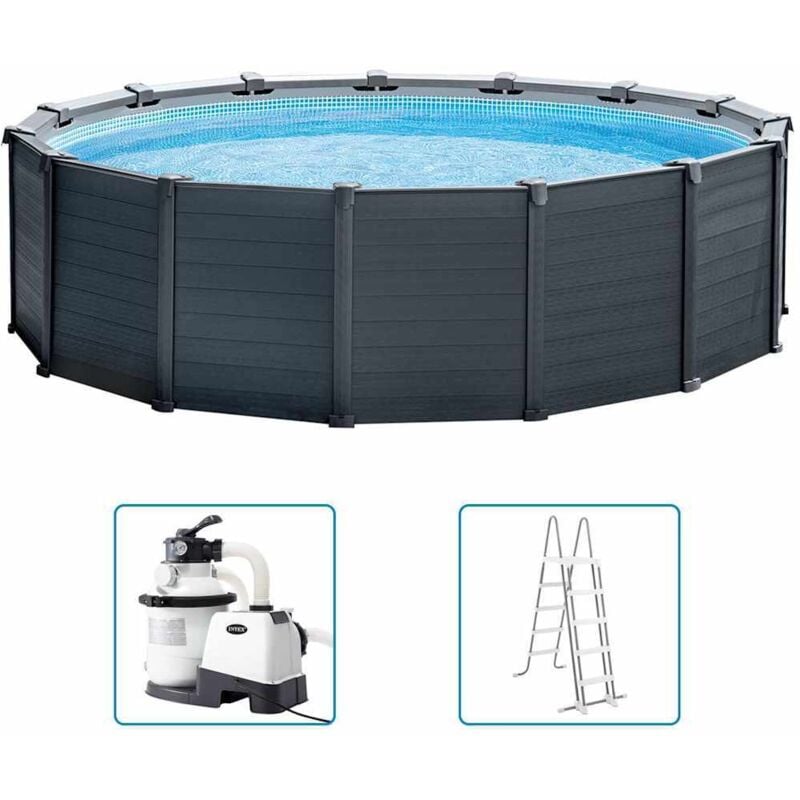 foto del prodotto intex set piscina fuori terra graphite gray panel 478x124 cm