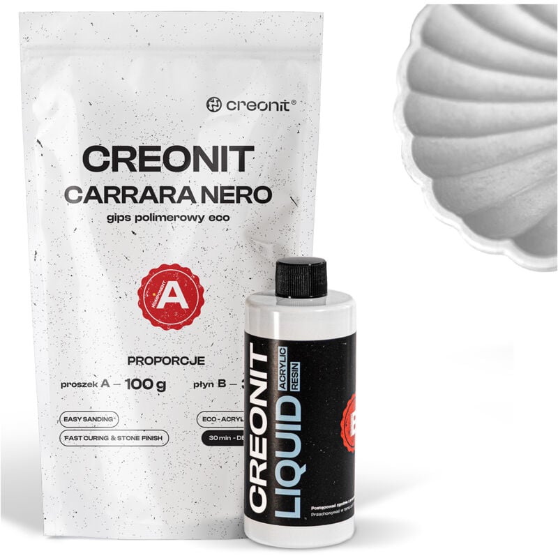 foto del prodotto intonaco polimerico bianco, bicomponente a b set creonit carrara nero 1,3kg