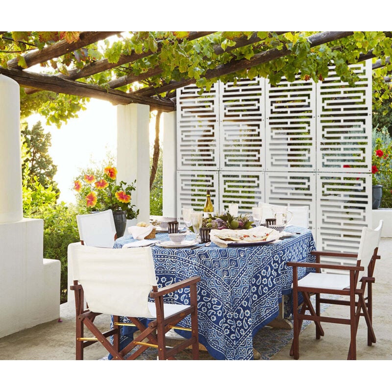 foto del prodotto intrico pannello in pvc traforato parasole misura 98x198 cm colore bianco