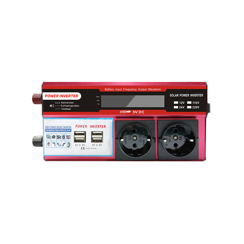 foto del prodotto inverter di potenza da 2000 w potenza massima per auto, camper e barche, 500 w, 800 w, cc 12 v, 24 v a 120 v, 220 v colore 900 w rosso 2000 w,