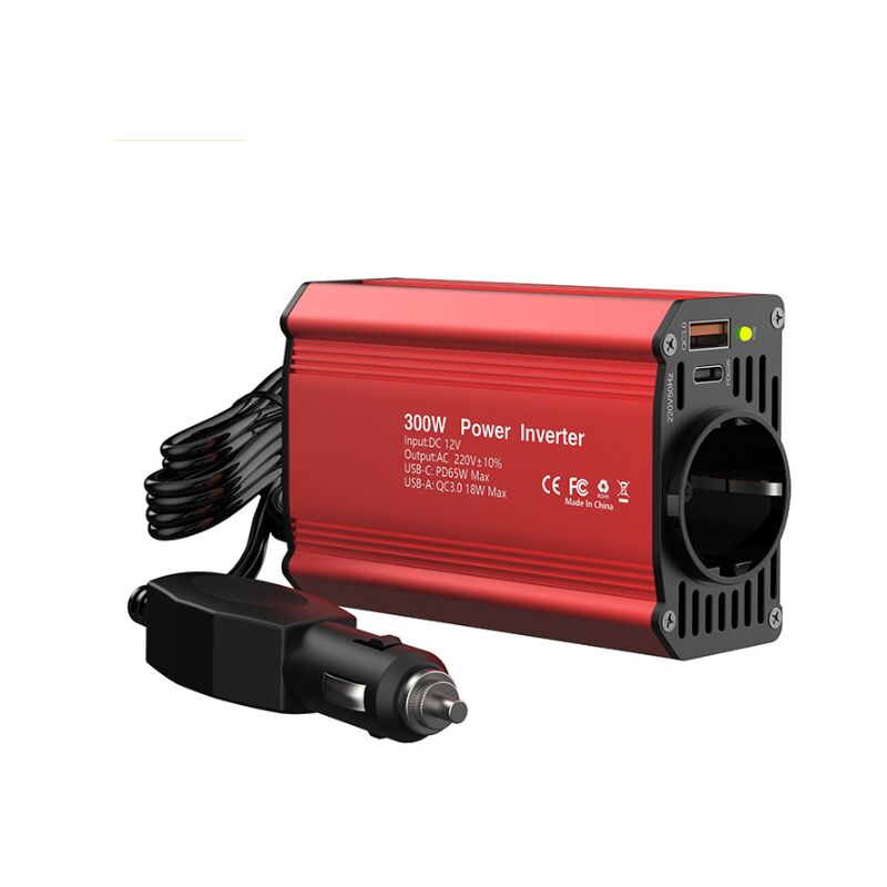foto del prodotto inverter per auto, trasformatore da 12 v a 220 v, per telefono, tablet e tablet dimensioni rosso 
