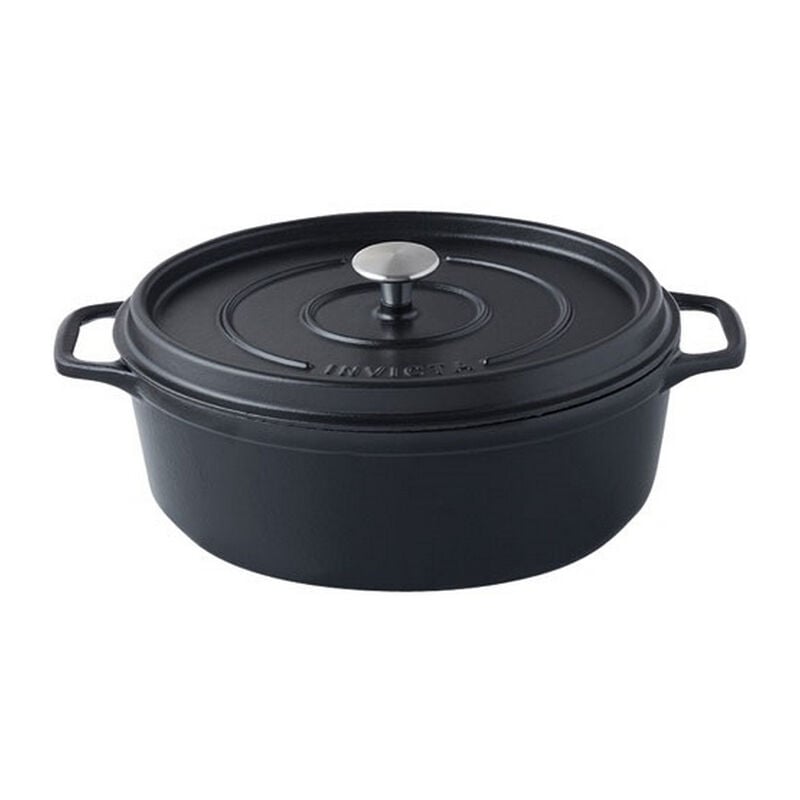 foto del prodotto invicta casseruola ovale in ghisa smaltata 27cm nera 403271