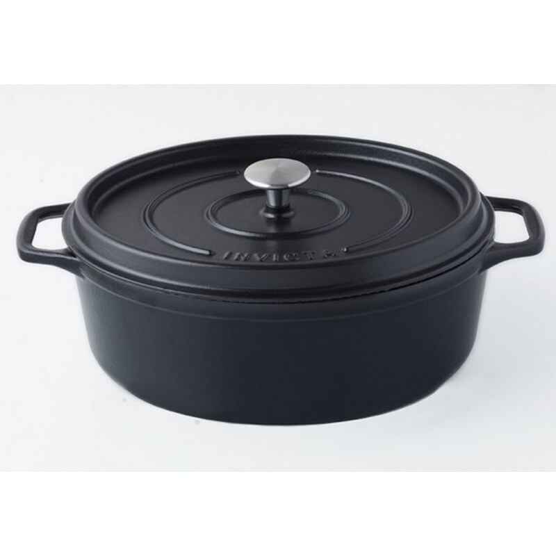 foto del prodotto invicta daubi re in ghisa smaltata 35cm nero opaco puv403351