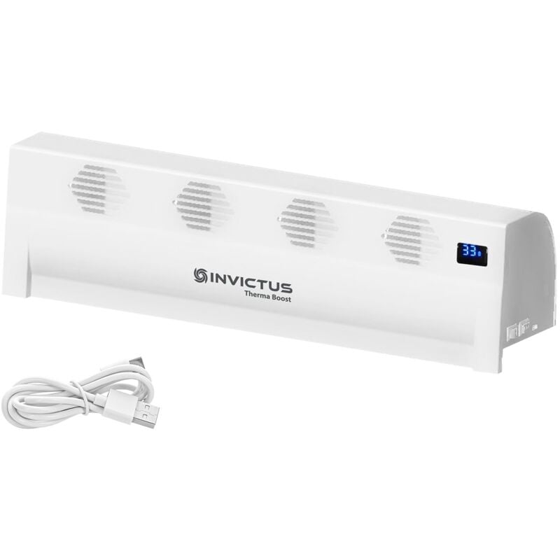 foto del prodotto invictus therma boost basic - amplificatore di riscaldamento a batteria, 2 modalità, display senza fili, distribuzione del calore, ventilatore con