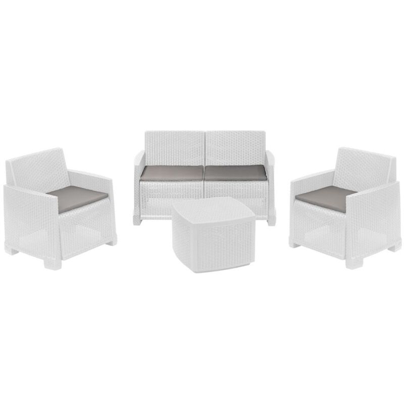 foto del prodotto ipae progarden maury s etna salotto da giardino con cuscini 4 pz bianco