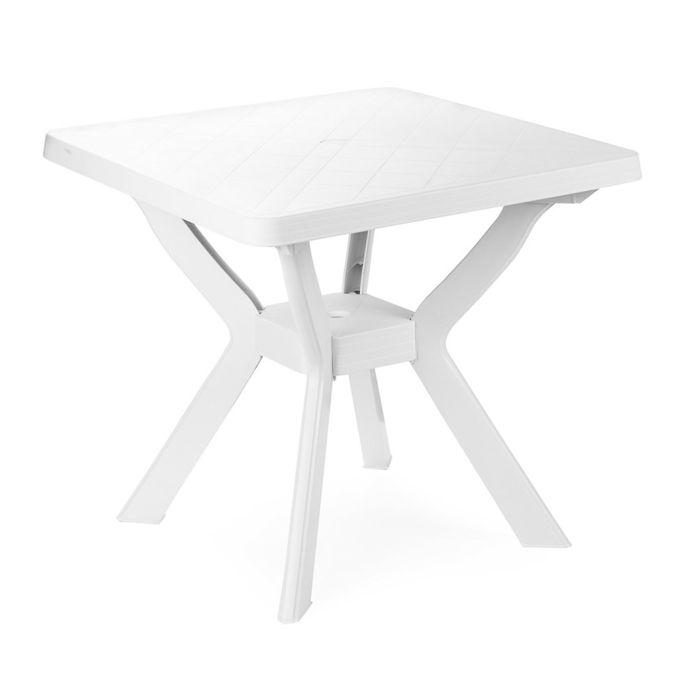 foto del prodotto ipae-progarden nilo tavolo quadrato, plastica, bianco, 79 x 79 x 72 cm