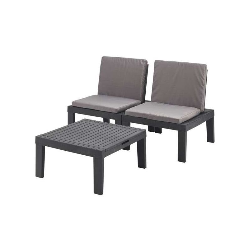 foto del prodotto ipae progarden salottino set duetto antracite pz 3 progarden