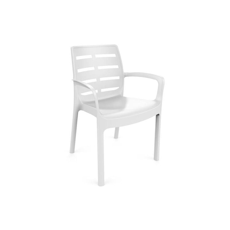foto del prodotto ipae progarden sedia in resina con braccioli mod. formica colore bianca impilabile