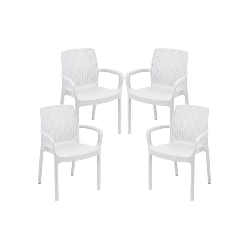 foto del prodotto ipae progarden set 4 pz poltrona regina da esterno in resina in colore bianco