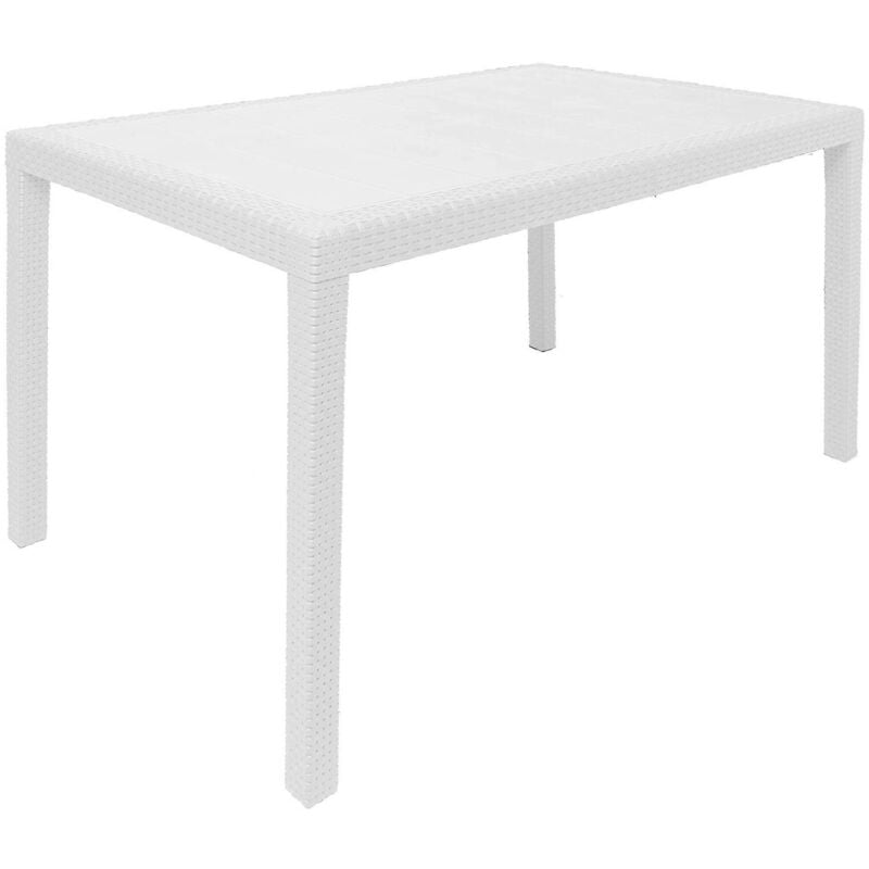 foto del prodotto ipae progarden - tavolo rettangolare in resina bianco 150x90 prince - ipae-progarden