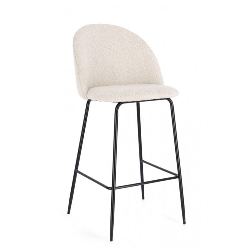 foto del prodotto iperbriko 2x sgabello bar nero avorio 51x55x105h