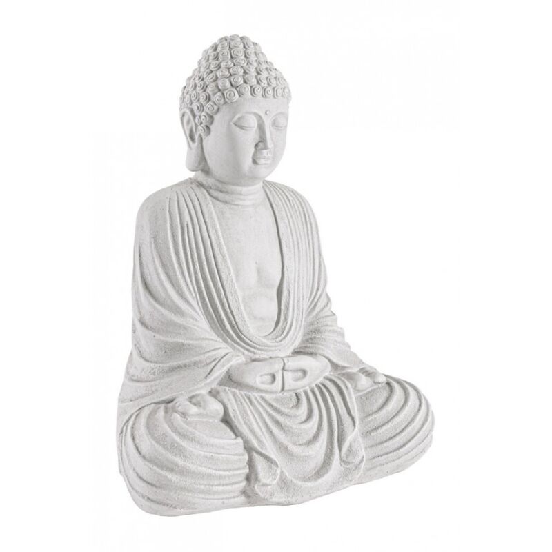 foto del prodotto iperbriko 4x decorazione buddha seduto bianco 33,5x25x42