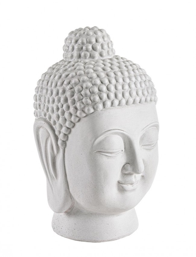 foto del prodotto iperbriko 4x testa di buddha bianca 22,5x21x35,5 cm