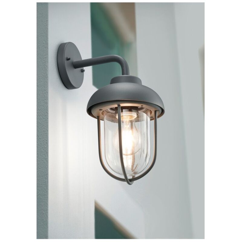 foto del prodotto iperbriko applique da ingresso duero antracite lanterna vetro trio lighting