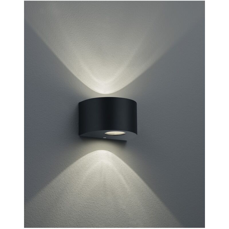 foto del prodotto iperbriko applique doppia luce led rosario nero h15 cm ip44 trio lighting