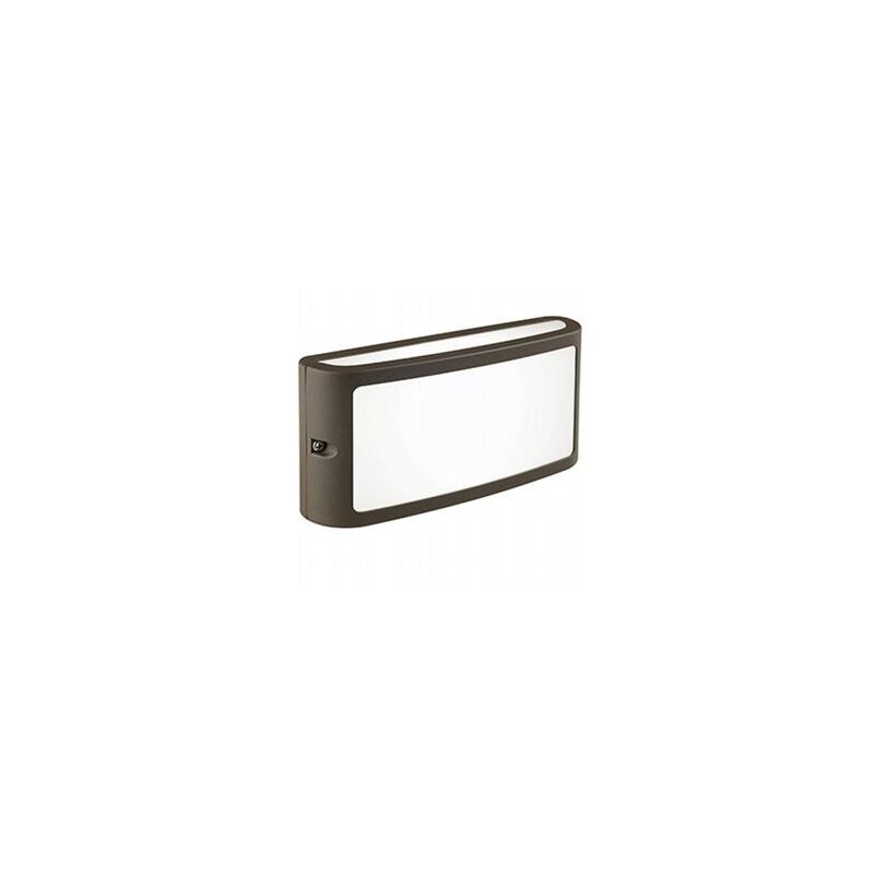 foto del prodotto iperbriko applique in alluminio pressofuso con diffusore opalino 10w, 950 lumen, luce calda caffe 