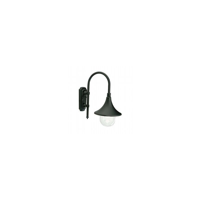 foto del prodotto iperbriko applique in alluminio pressofuso con diffusore trasparente altezza max lampada 150mm potenza massima 60w nero