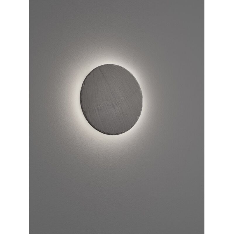 foto del prodotto iperbriko applique led dimmerabile rotonda retroilluminazione raven ardesia nero 20 cm trio lighting