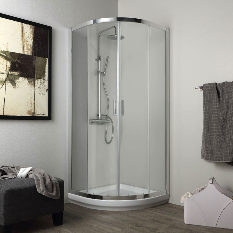 foto del prodotto iperbriko box doccia semicircolare 80x80 cm trasparente