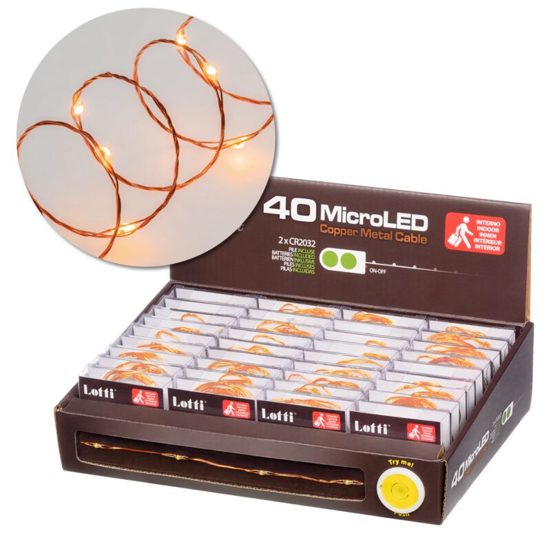 foto del prodotto iperbriko catena microled 4m a batteria 2xcr2032