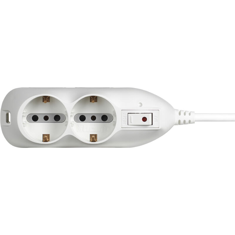 foto del prodotto iperbriko ciabatta multipresa slot 4 prese bipasso 2 schuko bticino 3695db