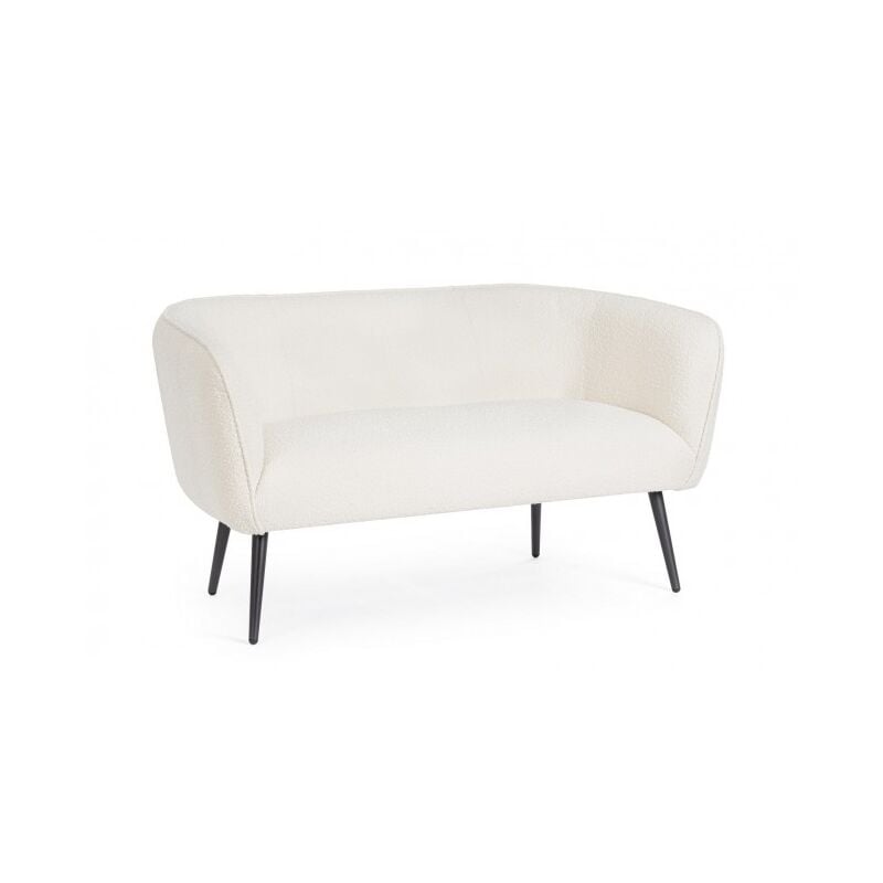 foto del prodotto iperbriko divano 2 posti bianco boucle 126x70x68