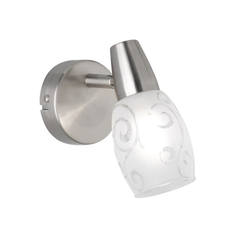 foto del prodotto iperbriko faretto colmar nichel spot led vetro satinato l8 cm trio lighting