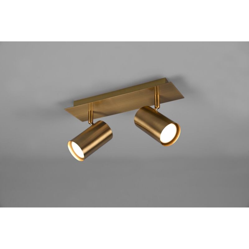 foto del prodotto iperbriko faretto marley 2 spot gu10 ottone invecchiato l30 cm trio lighting