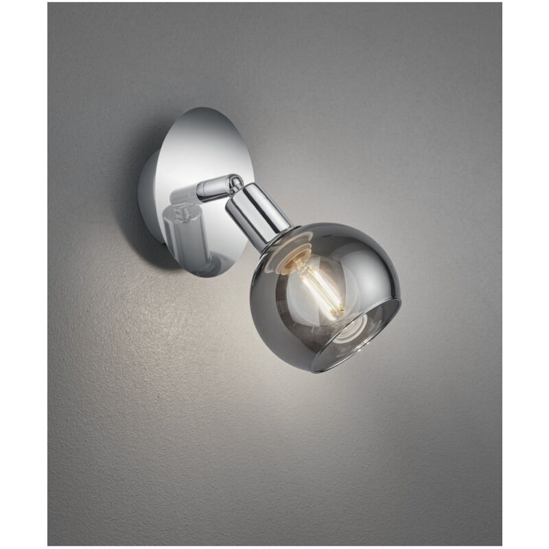 foto del prodotto iperbriko faretto spot da soffitto cromo con vetro fum trio lighting