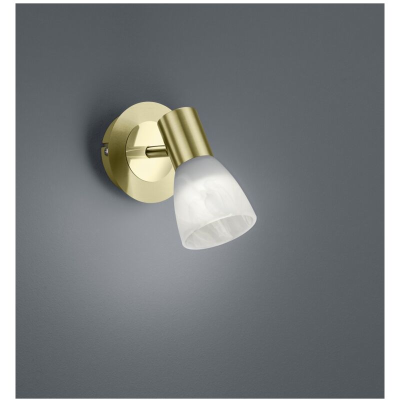 foto del prodotto iperbriko faretto spot orientabile ottone con vetro alabastro levisto trio lighting