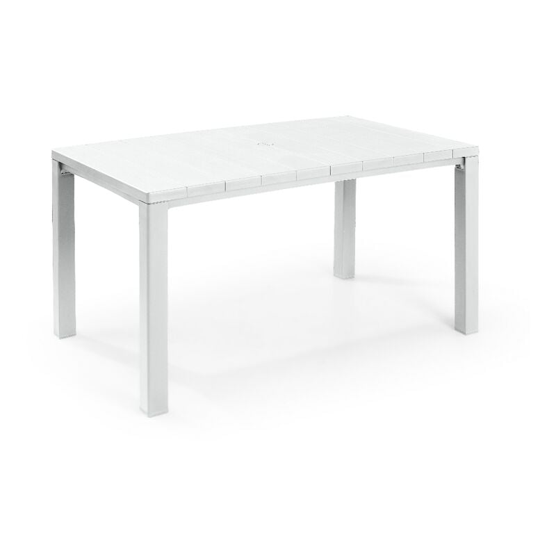 foto del prodotto iperbriko keter tavolo da giardino per esterno in resina plastica bianco rettangolare 147x90 cm