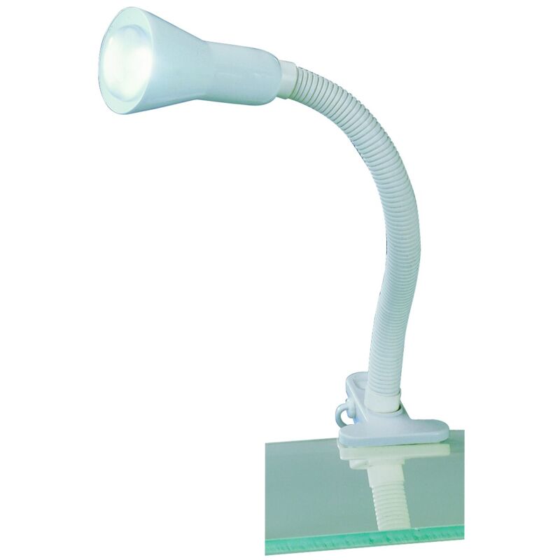 foto del prodotto iperbriko lampada da scrivania flexo bianco 1xe14 con pinza trio lighting