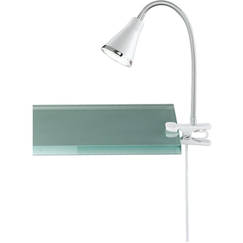 foto del prodotto iperbriko lampada da scrivania led 3,8w con pinza bianco arras trio lighting