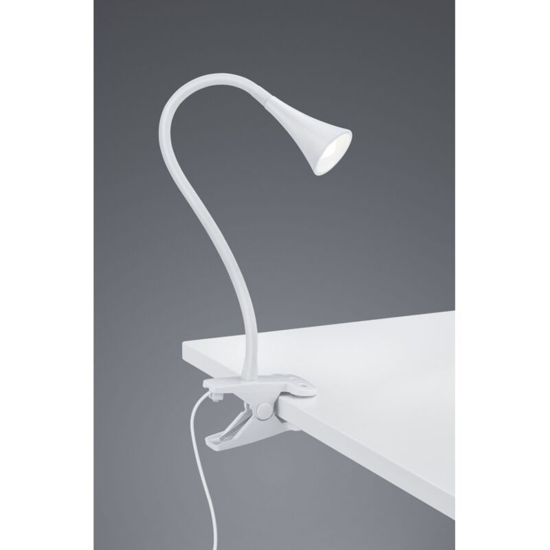 foto del prodotto iperbriko lampada da scrivania led viper bianco con pinza h35 cm trio lighting
